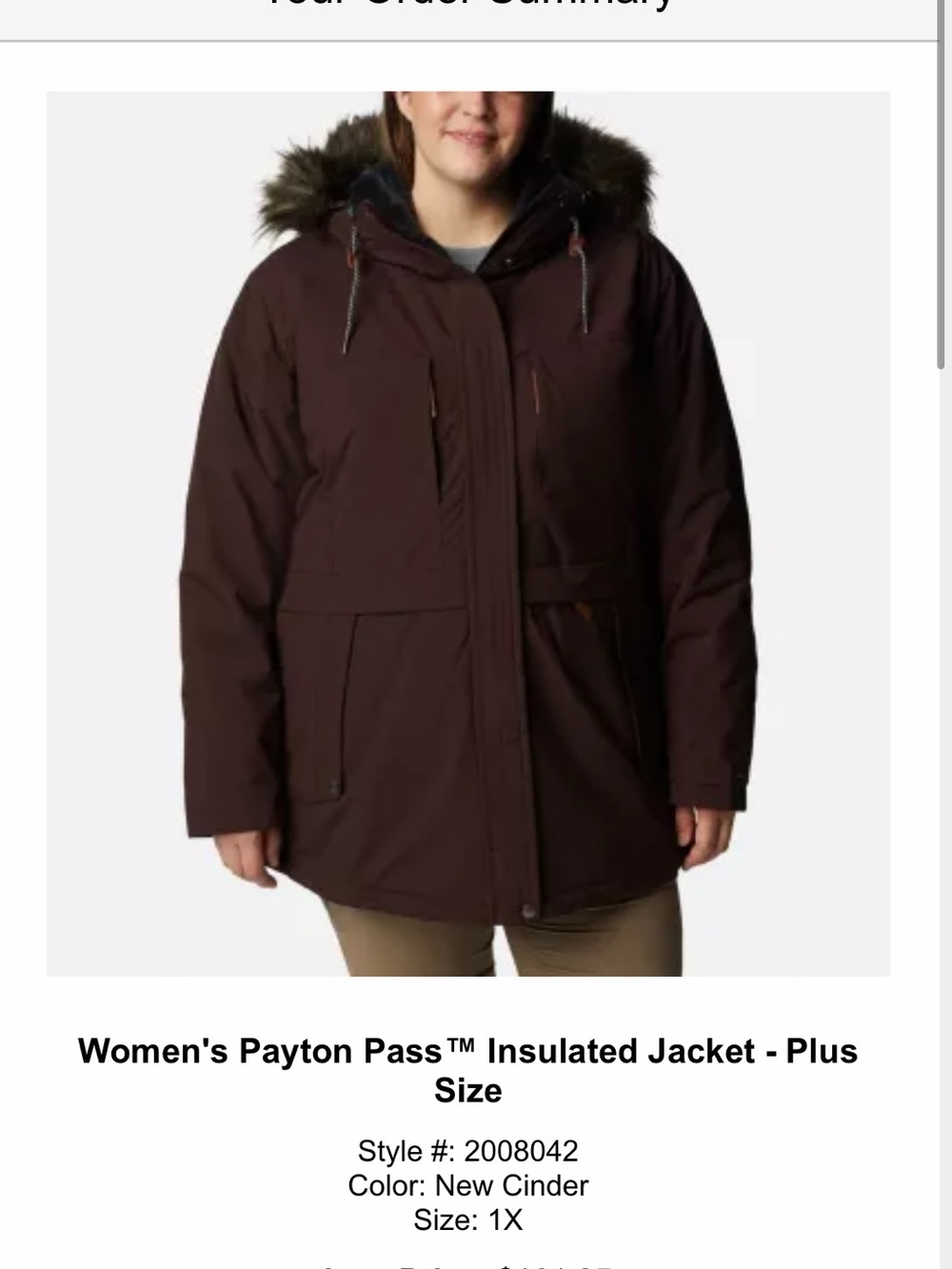 Columbia Women’s Payton Pass Insulated Jacket - Plus Size 1X